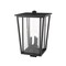Z-Lite Seoul 3 Light Outdoor Post Mount Fixture, Black & Clear 571PHXLS-BK - alternate 2